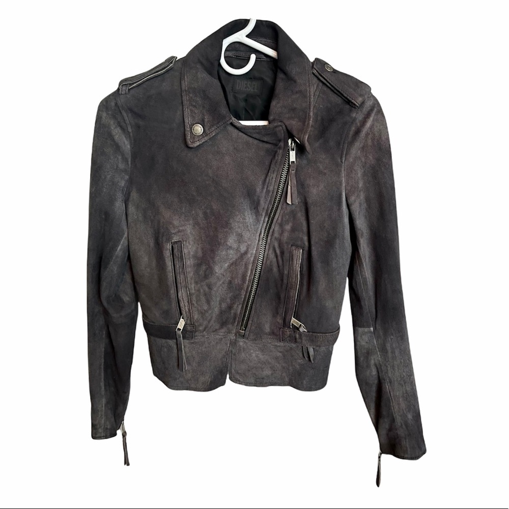 DIESEL 100% Lamb Leather Moto Jacket